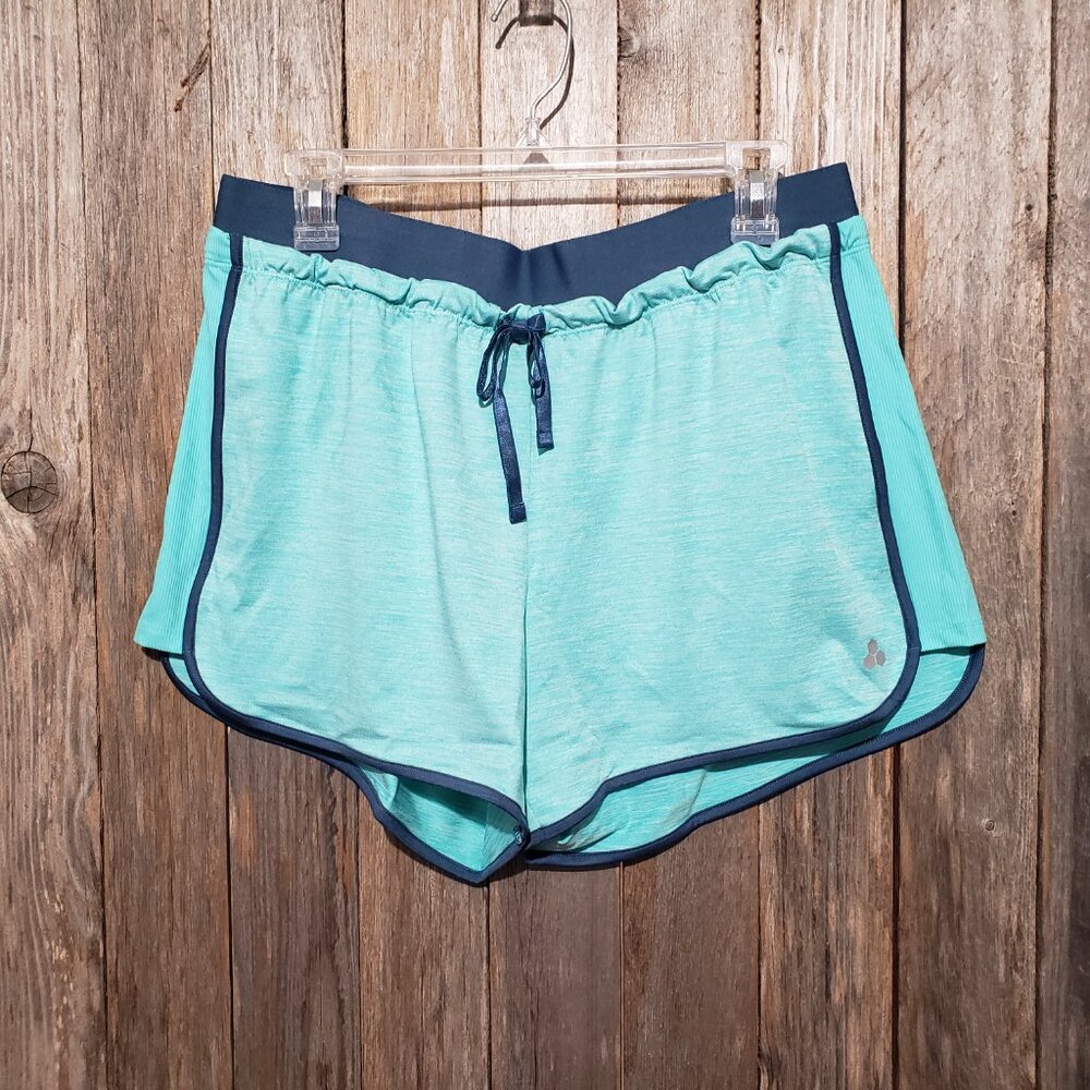 NEW Tek Gear L‎ Teal Green Blue Running Knit Pull On Shorts